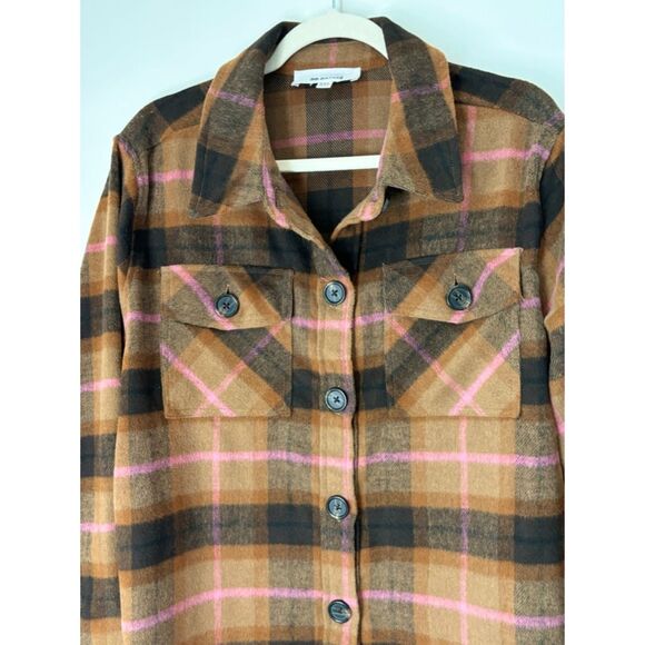 BB Dakota Steve Madden Plaid Jacket Shacket Size 2XL Classic Neutral F56 - Picture 2 of 15